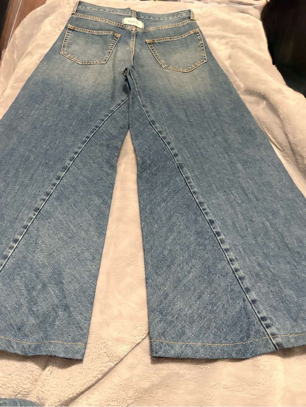 GANNI Stary Ultra Wide Leg Flare Jeans - Size 34 (US 2 / XS) - Mid